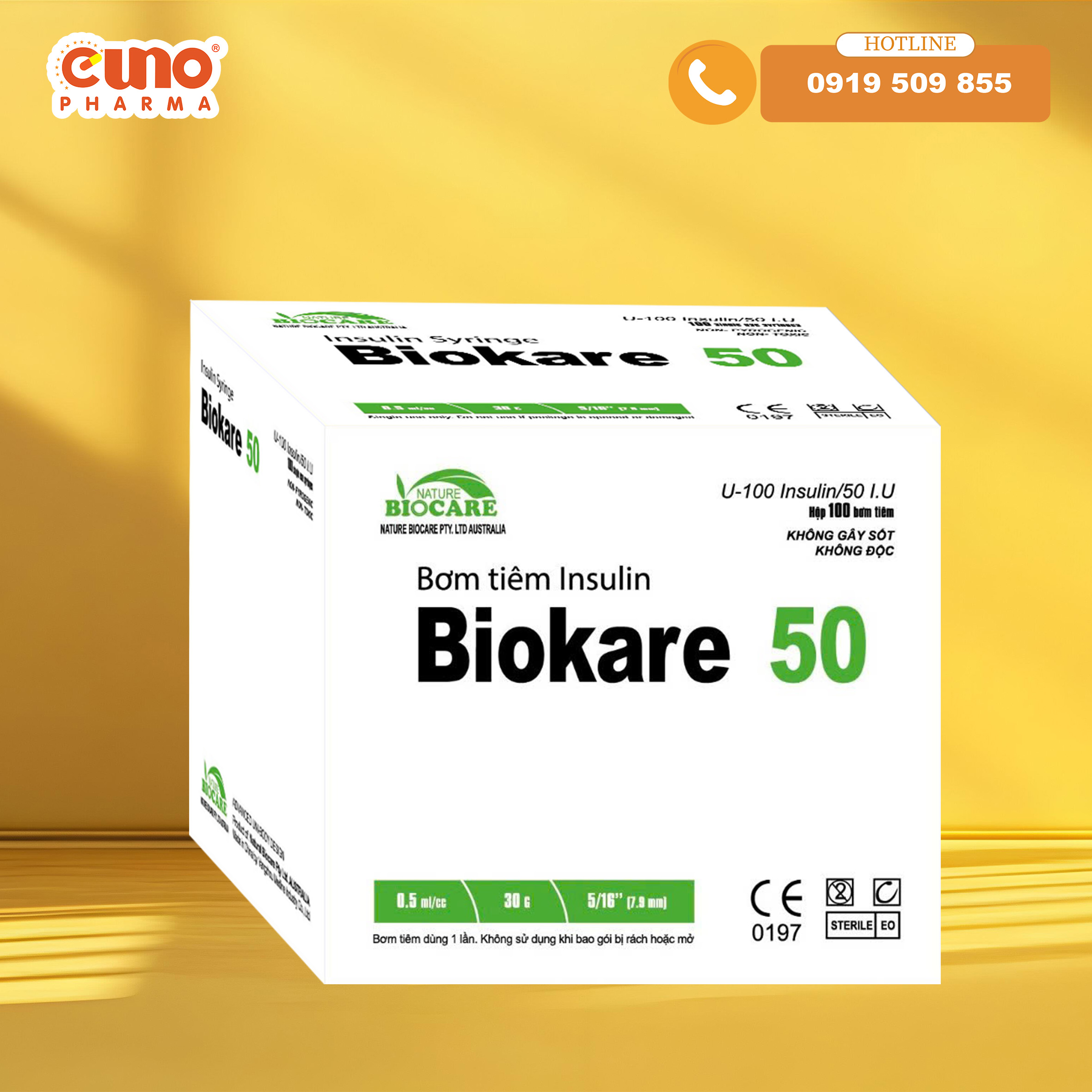 Bơm tiêm insulin Biokare 50